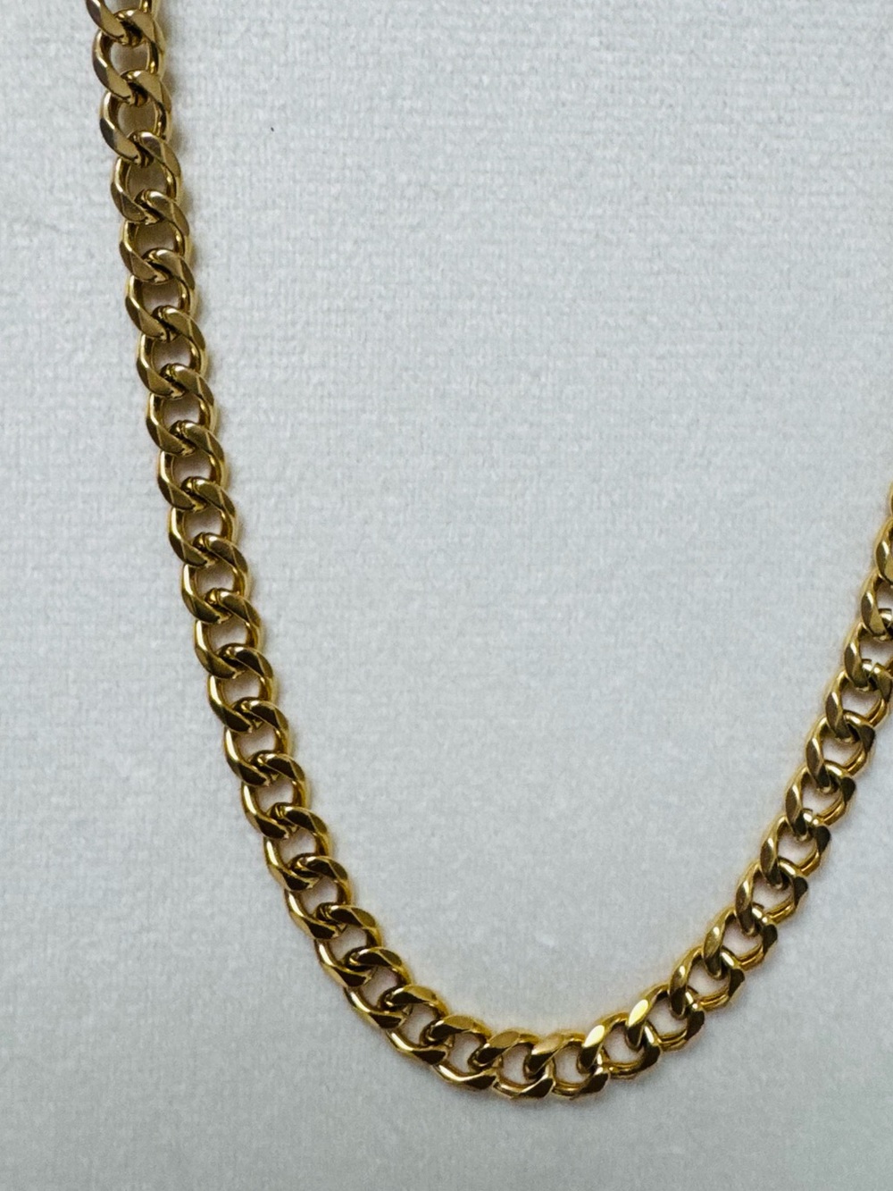 Gold Curb Chain Necklace - Women Jewelry